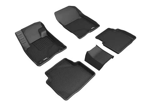 L1FR12301509 – 3D MATS/U-AC Floor Liner, Black Custom Fit Raised Edge Thermoplastic Rubber Of Carbon Fiber Texture 5 ...